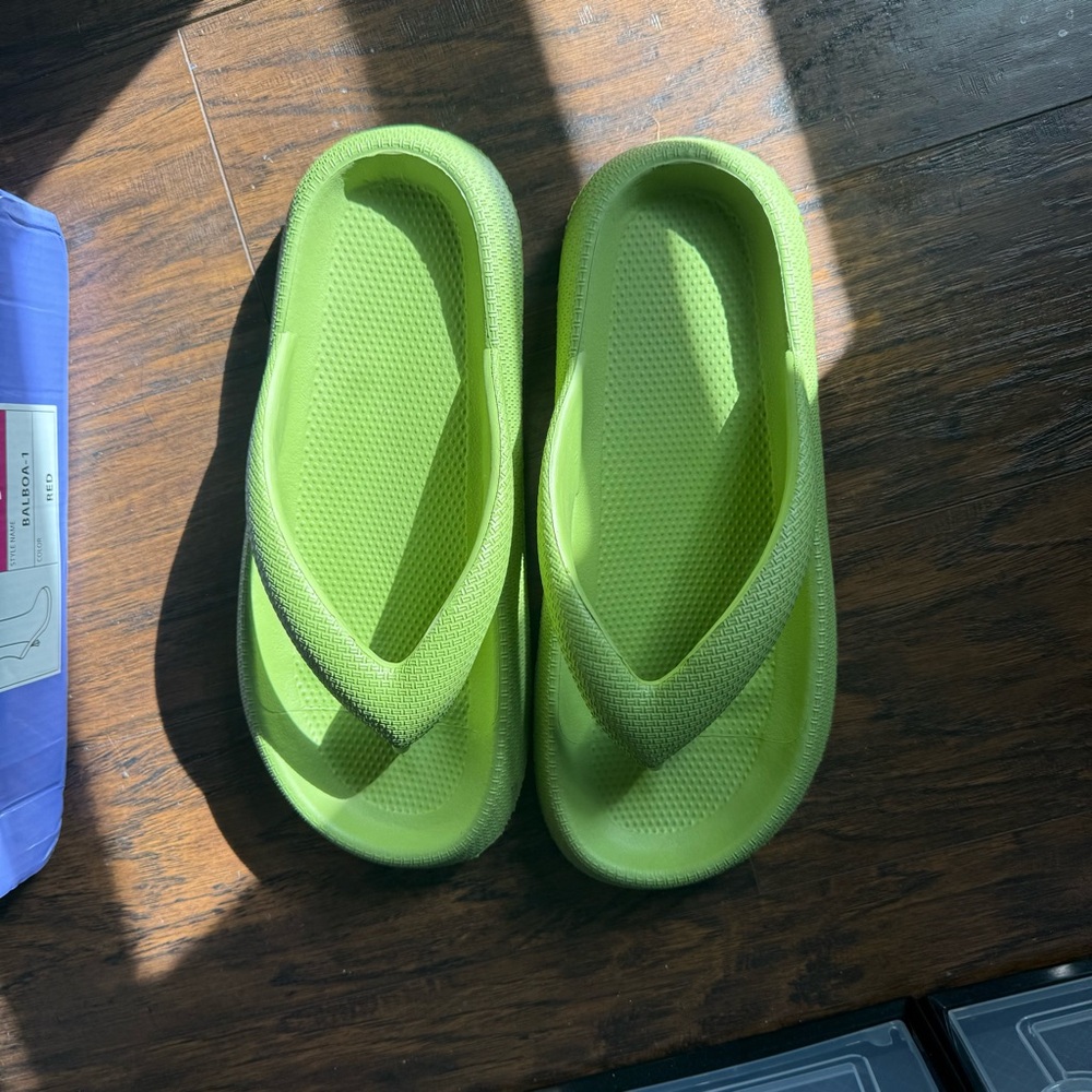 Green Foam Flip Flops